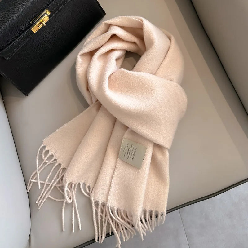 Winter Narrow Scarf 28 Color 100% Wool Scarf Hot Selling Solid Color Scarf Men's and Women's Universal Warm and Cold proof Scarf Quick Pick Grocers